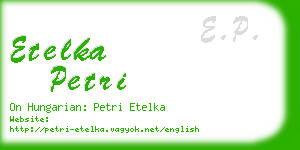 etelka petri business card